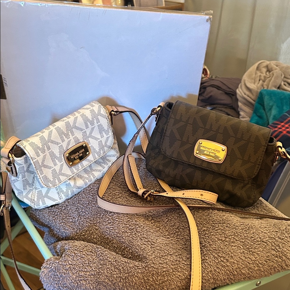 Michael Kors Crossbody Bags - White and Brown